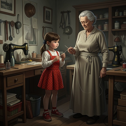 Abby’s Fashion Apprenticeship from "It Must Be Love: A Mustang Prairie Romance". This flow traces Abby Thorpe’s growth from an isolated child into a confident young maker through Trixie Beaumont’s mentorship.