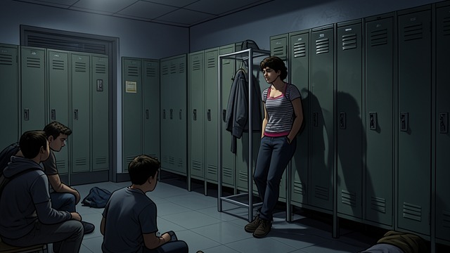 A First Encounter in School from "Seduced, Dominated, Tamed, and Claimed by their Seductive, Fertile Mommies : An Explicit Futanari on Female Age Gap Erotic Story Collection (Compilation 2)". Privacy and Risk A Closed-Off Space The encounter unfolds in the school’s shared locker area after hours.
