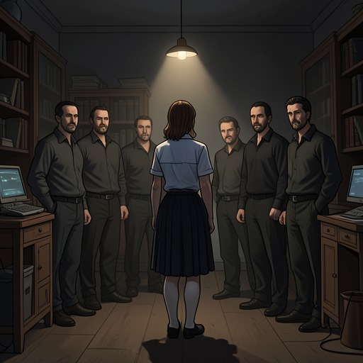 A Farewell Becomes a Group Assault from "Seduced, Dominated, Tamed, and Claimed by their Seductive, Fertile Mommies : An Explicit Futanari on Female Age Gap Erotic Story Collection (Compilation 2)". This conflict thread tracks the rapid escalation from a tearful goodbye to Anna’s failed plea for help and isolation after the students leave.