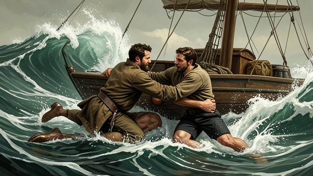 Mutual Retrieval from "Not Without Hope". Pulling Each Other Back Repeated Falls Nick and Will are repeatedly thrown from the hull by fifteen-foot swells.