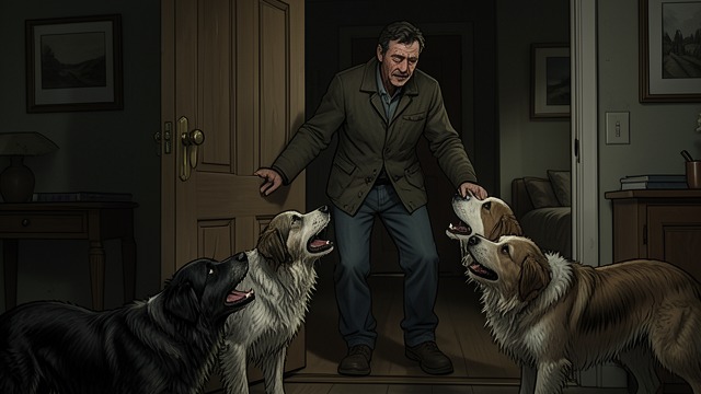 Homecoming to Dogs from "Not Without Hope". Returning to Familiar Creatures Recognition at the Door Nick returns home weak and is greeted by the dogs with barking, crying, and licking.