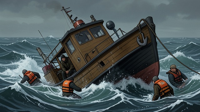 The Capsized Boat from "Not Without Hope". The Sudden Inversion A Failed Recovery When the anchor refuses to come free, Will proposes attaching the line to the stern.