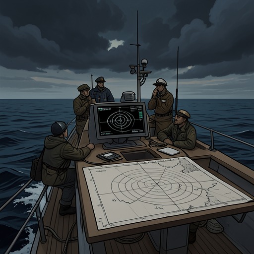 The Search Grid from "Not Without Hope". This flow traces the Coast Guard’s struggle to locate a tiny overturned vessel in an immense and hostile search area.