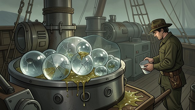 The Glass Spheres from "Chasing Sunlight". Hidden Sabotage Eleanor discovers glass spheres inserted into the Endeavor’s Zint tanks.