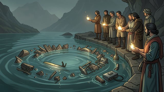 Burning the Sargasso from "Chasing Sunlight". Mist Set Alight The two crews build a ring of floating wreckage and ignite it with Fire dust.