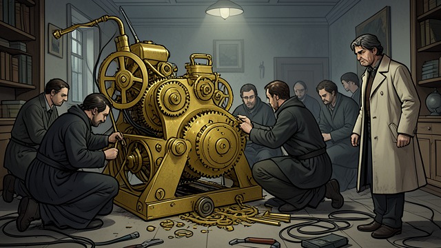 Angkor Leng’s Gold from "Chasing Sunlight". Beauty with a Trigger Angkor Leng presents functional golden machinery whose operation can protect an airship.