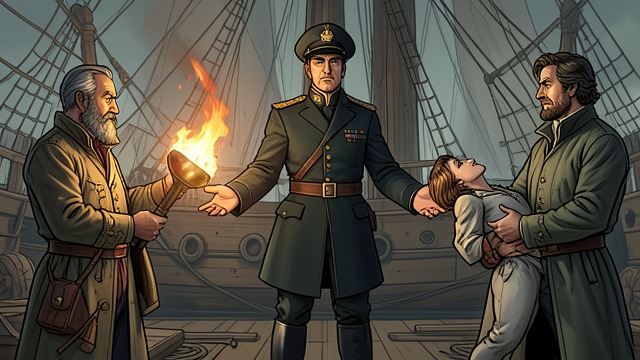 The Captain’s Moral Line from "Chasing Sunlight". Refusing Easy Atrocities Montgomery objects when Antomine proposes destroying Danner’s Grasp and later supports rescuing Stutt and the Cult of Flame ship.