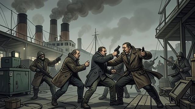 The Campbell Yards Ambush from "Chasing Sunlight". Violence at the Shipyard Jonathan and Montgomery are attacked after inspecting new engines at Campbell Yards.