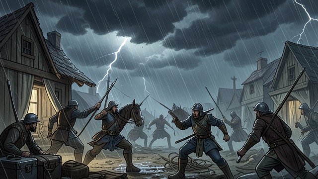 Storm at Danner’s Grasp from "Chasing Sunlight". The First Eastern Storm A storm forces the Endeavor toward Danner’s Grasp while mercenaries attack.