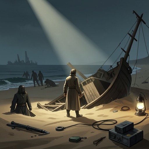 The Lost Expeditions from "Chasing Sunlight". This flow traces the shadow of prior expeditions through Jonathan’s memories, the Discovery’s wreck, and the dead companions who define his present.