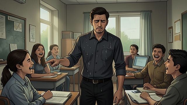 A Question About His Shirt from "I'd Like to Apologize to Every Teacher I Ever Had". A Question About His Shirt Humor turns the room Charmaine asks whether Danza is nervous because his shirt is soaked with sweat.
