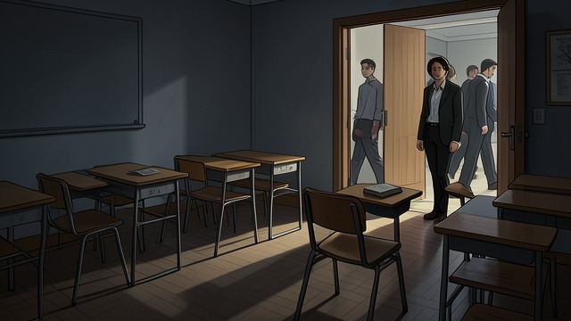 The Empty Classroom from "I'd Like to Apologize to Every Teacher I Ever Had". The Empty Classroom Students leave After helping remove their work from the walls, the students gradually depart.