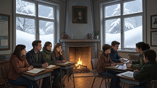The Blizzard’s Interruption from "I'd Like to Apologize to Every Teacher I Ever Had". The Blizzard’s Interruption Plans halted The storm closes school and interrupts the poetry contest.