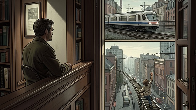 A Neighborhood Remembered from "I'd Like to Apologize to Every Teacher I Ever Had". A Neighborhood Remembered A view from Philadelphia Danza watches the elevated train from his apartment and remembers waving at trains as a child in Brooklyn.