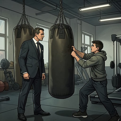 From Anger to the Boxing Bag from "I'd Like to Apologize to Every Teacher I Ever Had". Danza uses boxing to connect with Matt, gaining trust and offering an outlet while learning that exercise cannot resolve every source of anger.