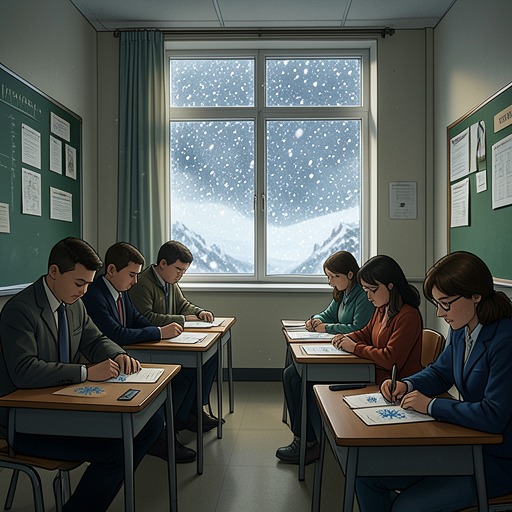 The Blizzard Interrupts the Poetry Contest from "I'd Like to Apologize to Every Teacher I Ever Had". The historic storm interrupts a carefully built classroom contest, but the delay creates a second opportunity for students to show what they have learned.