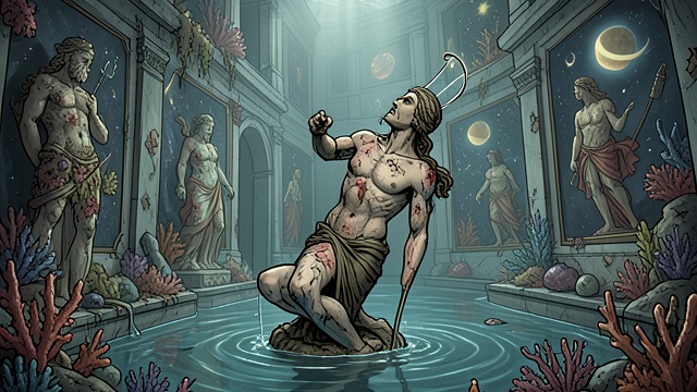 The Sunken City from "Systema Delenda Est". The Sunken City A Lost Culture Cato finds underwater cities with frescoes, statues, and images of the twin suns and three moons.