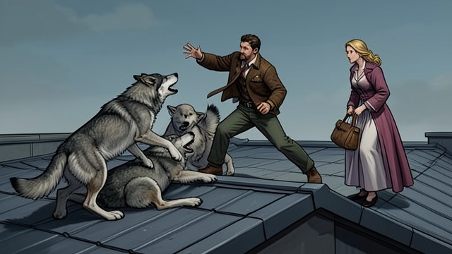 Rooftop Ambush from "Alpha Wolf Mate Mega Bundle (Paranormal BBW Werewolf Erotic Romance 7-Pack)". Rooftop Ambush Coordinated Attack Several wolves surround Amber James and attempt to overwhelm Thomas Anderson.