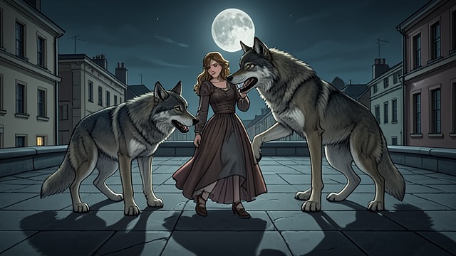 Rooftop Ambush from "Alpha Wolf Mate Mega Bundle (Paranormal BBW Werewolf Erotic Romance 7-Pack)". Rooftop Ambush Predators Three wolves surround Amber, turning a romantic evening into a coordinated pack attack.