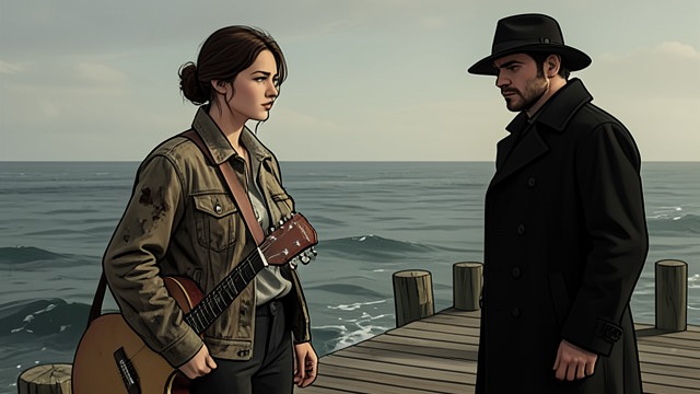Dockside Persistence from "Grumpy Billionaire CEO's Nanny: An Age Gap Forced Proximity Romance". Dockside Persistence Music as Refuge Indy continues performing beside the cruise terminal with her old guitar, using the ocean and music to steady herself…