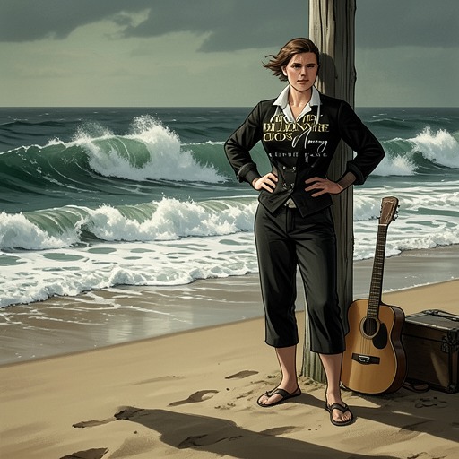 Ocean Music and Emotional Refuge from "Grumpy Billionaire CEO's Nanny: An Age Gap Forced Proximity Romance". This flow traces how the ocean and music provide recurring spaces where Indy can recover identity and Derek can encounter her honestly.