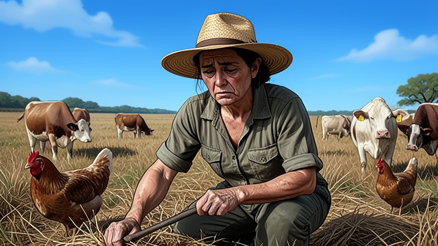 Summer Labor from "Her First Werewolf (BBW, Werewolf, Prince Charming, Fairy Tale Romance)". Summer Labor Work Under Sunlight Flora begins among cows, chickens, and fields during the productive season.