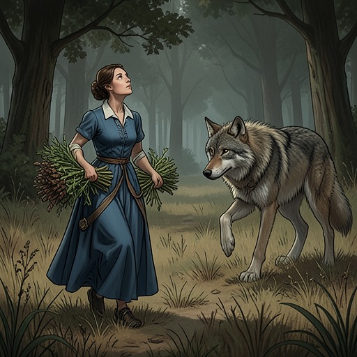 Flora’s Escape from Farm Life from "Her First Werewolf (BBW, Werewolf, Prince Charming, Fairy Tale Romance)". This flow traces Flora’s movement from repetitive farm labor toward an unexpectedly transformed life with Charles.