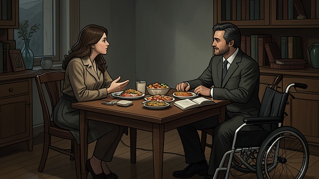 A Family Dinner from "The Journey Collection". Acceptance at the Table Sharing their history Anna explains Ben's injury, his school struggles, and her role as his guardian.