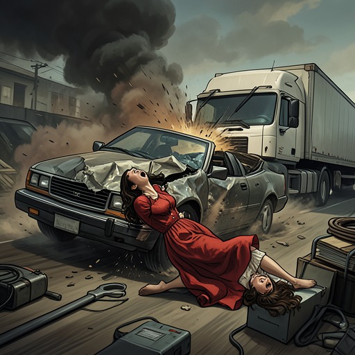 The Highway Collision from "The Journey Collection". This flow follows a family journey disrupted by a truck collision and the urgent uncertainty surrounding Penelope's pregnancy.