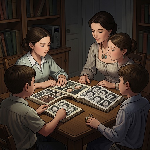 The Names We Inherit from "The Journey Collection". This flow traces how names, keepsakes, and family rituals carry the memory of past generations into a newly formed household.