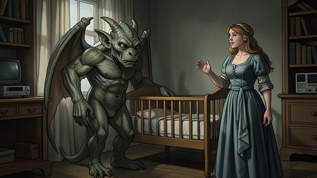 The Threat Becomes a Visitor from "Tales From Otherworld: Collection One". The Threat Becomes a Visitor Recognition replaces alarm A female gargoyle spirit appears beside Maggie.