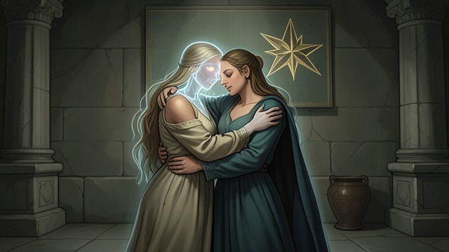 A Sister Beyond Death from "Tales From Otherworld: Collection One". A Sister Beyond Death Family in a sacred place Arial embraces Delilah and speaks to her as a twin.