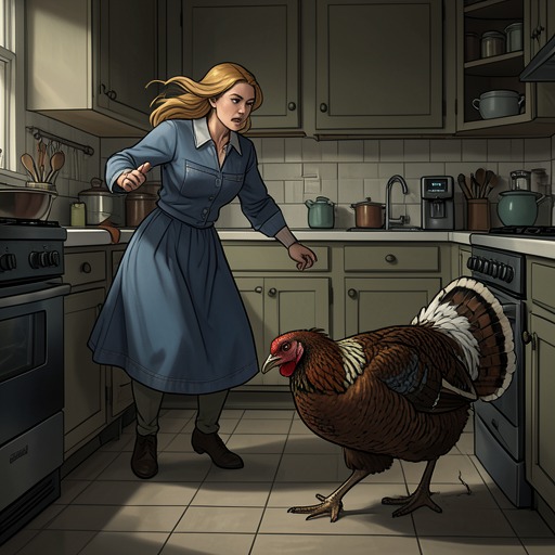 Delilah’s Impulse to Chase from "Tales From Otherworld: Collection One". This flow follows Delilah’s instantaneous shift from kitchen companion to pursuing cat, and how her instincts contribute to the Thanksgiving disorder.