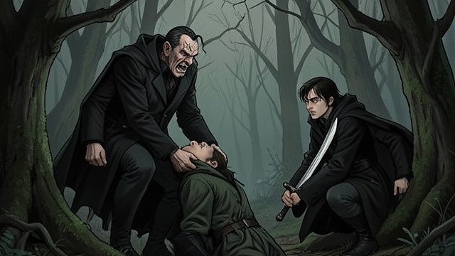 A Rescue in the Woods from "The Secret Vampire". Callum Challenges His Father Vlad attacks Susie While hunting with Callum, Vlad corners Susie in the woods.
