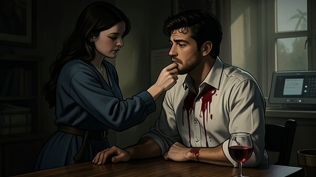 Blood as Sustenance from "The Secret Vampire". The Need to Feed A royal routine Carmilla reminds Callum that he needs blood and brings him to a captive human.