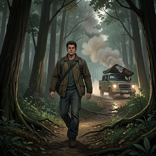 The Third-Floor Journey from "The Legend of William Oh". This flow traces William Oh’s passage into the Third Floor through transport ambush, wilderness survival, and the discovery of Oilton.