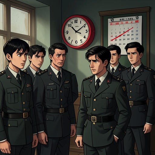 The Military Clock from "O fenômeno Jungkook: O sucesso do BTS e a criação de um superstar mundial". This flow traces how mandatory service shapes BTS’s career timing and Jungkook’s decision to sacrifice solo momentum.