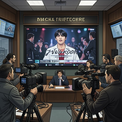The Media’s Changing Gaze from "O fenômeno Jungkook: O sucesso do BTS e a criação de um superstar mundial". This flow traces how Western media moves from dismissing K-pop as manufactured novelty to recognizing Jungkook as a serious pop figure.