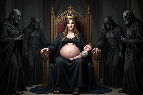 Alice怀上Matheus的孩子 from "The Vampire Prince’s Bride". Alice’s pregnancy with Matheus’s child is the turning point at which a private romance becomes a public dynastic crisis.