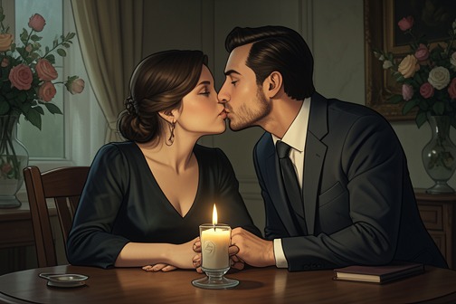 Hayden and Kaelyn's first kiss from "The Vampire Prince’s Bride". Hayden and Kaelyn's first kiss is the decisive turn in a relationship that had previously been sheltered by friendship, familiarity, and circumstance.