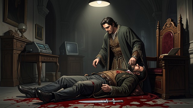 Royal Murder from "The Vampire Prince’s Bride". The Coup Begins Assassination Keralth kills Lord Rezelith with a silver dagger.
