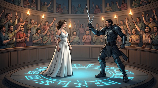 Festival Intervention from "The Vampire Prince’s Bride". A Rescue Disguised as Combat Public Contest Sara is forced into the Fifth Cycle Festival as its Goddess.