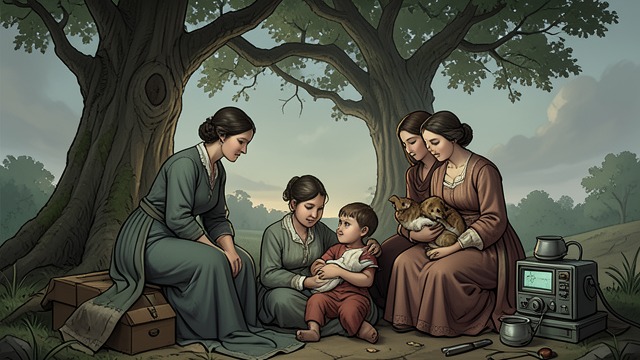 Female Chosen Families from "The Vampire Prince’s Bride". New Solidarity Shared Care Women help raise children, protect communities, and support partners without surrendering their own identities.