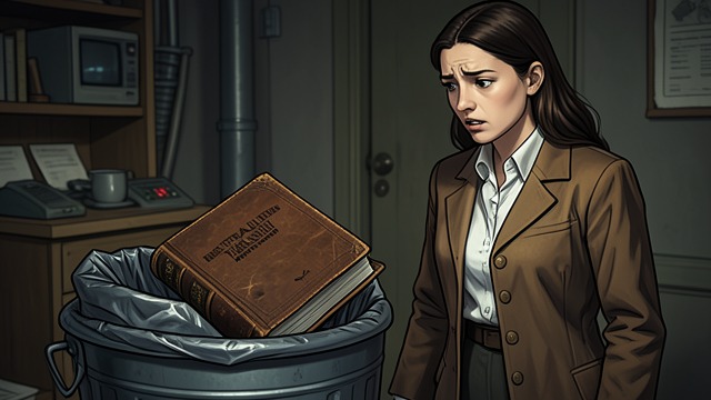 The Stolen Binder from "RE". The Stolen Binder The Goblina binder is stolen from Tabitha Moore’s desk and thrown into a restroom bin.