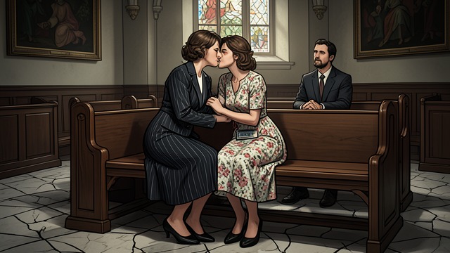 Gossip in the Pew from "RE". Gossip in the Pew Melissa and Cindy whisper about Shannon Moore’s past and appearance instead of welcoming her.