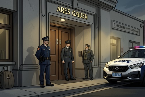 Chen被捕并失去Ares Garden经营权,《《空白》》中的场景。陈被捕并失去阿瑞斯花园经营权,是故事地下拳击世界发生决定性制度断裂的事件——吴晨遭到逮捕,阿瑞斯花园被剥夺了他的控制权,而布鲁斯·威尔逊则揭示此次突袭服务于其夺取场所并将其改造成私人俱乐部的计划。