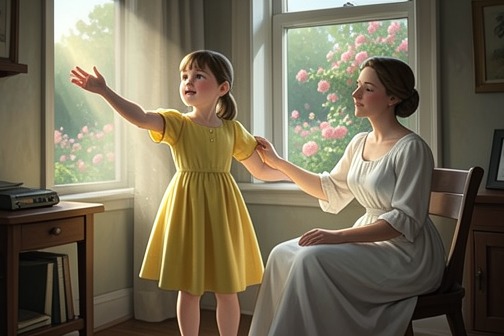 Sara Anderson去世,《《空白》》中的场景。萨拉·安德森的去世是塑造谢尔比·安德森·巴纳姆情感生活的奠基性丧亲经历。谢尔比八岁时,萨拉因全身性癌症去世,留下的不只是悲痛,还有一段压倒性的温柔记忆——在谢尔比的想象中,母亲如同阳光,她的微笑照亮她走进的每一个地方,她的声音则如天使般令人安心。