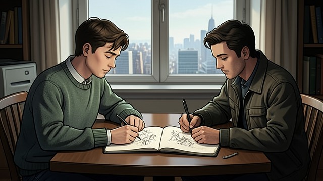 学习谢尔比的艺术,《《空白》》中的场景。学习谢尔比的艺术 被迫合作 田柾国和谢尔比为了课堂作业一起学习和画素描。 尊重渐生 他的注意力从试探她的界限,转向留意她创作时的用心与精准。