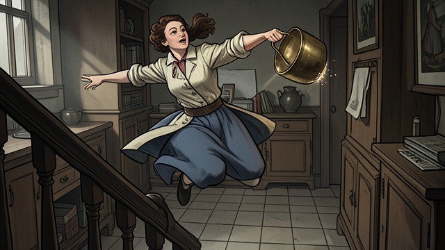 The Plant Pot Quarrel from "Pamela's War". The Plant Pot Quarrel Domestic Explosion A family argument sends Marie Wheeler rushing up the galleried stairs.