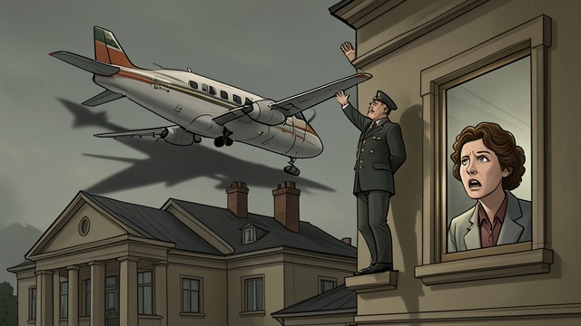 Low Flying Salute from "Pamela's War". Low Flying Salute A Stirling Pass A Short Stirling flies level with the hotel chimneys, and Pamela sees the crew wave.
